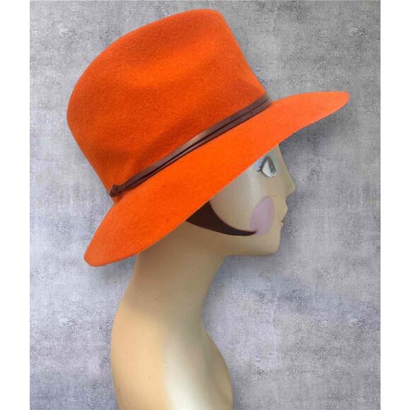 Travaux en Cours Côte d’Azur Orange Wool Felt Fedora Hat Made in France Size 56 main image 6